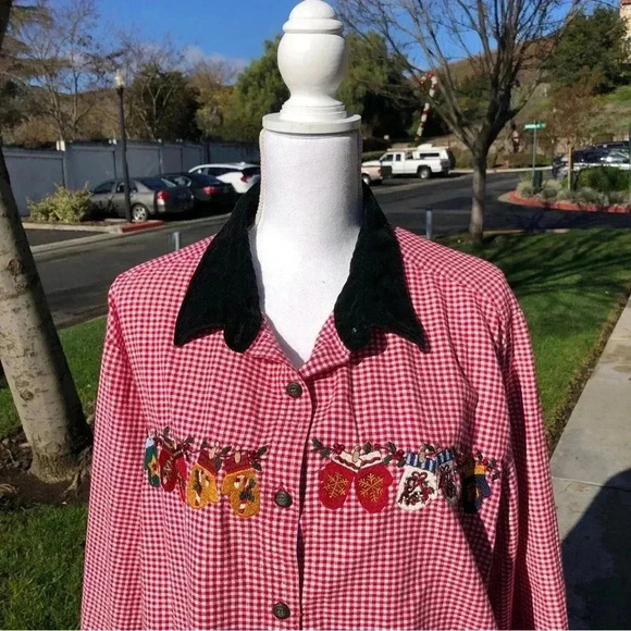 Bobbie Brooks Vintage 1980’s Christmas Blouse size 22W - Picture 3 of 6